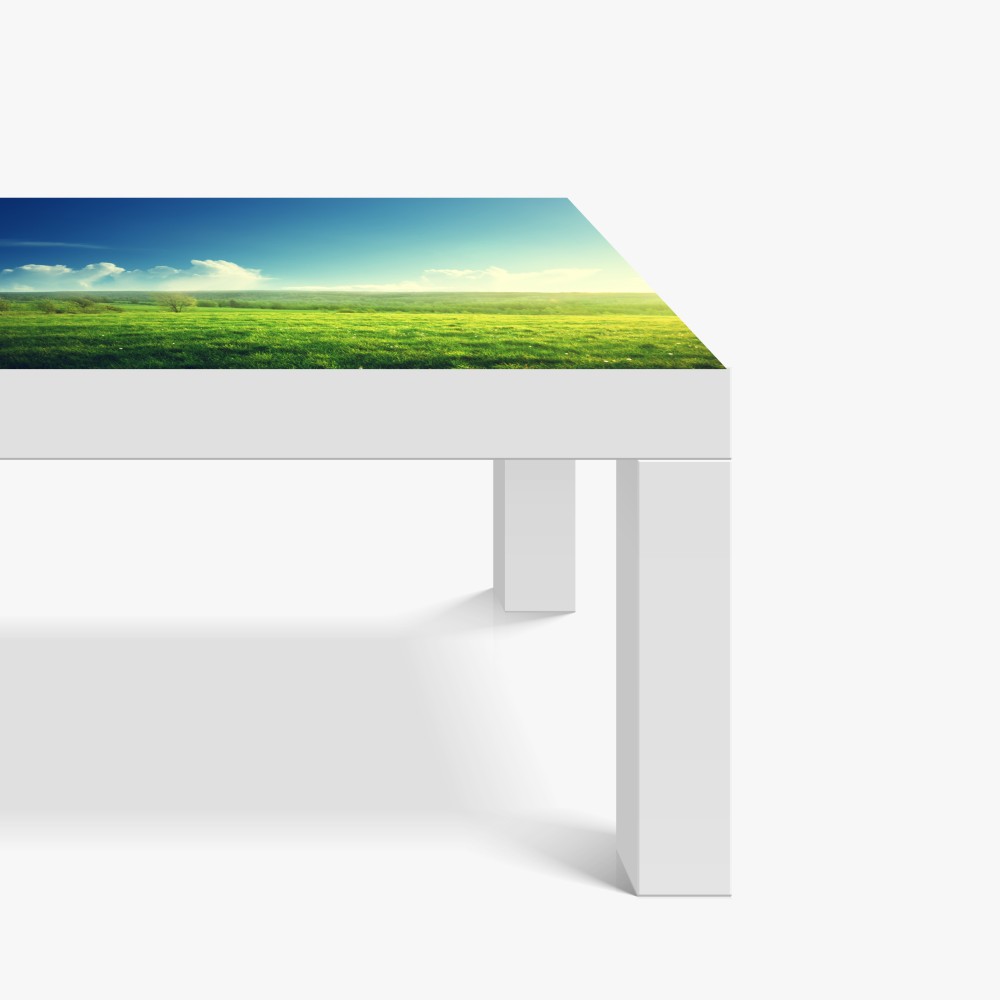 Naklejka na biurko i stół słoneczna wiosenna łąka o zachodzie słońca – Wallissimo® Naklejka na biurko i stół słoneczna wiosenna łąka o zachodzie słońca – Wallissimo®