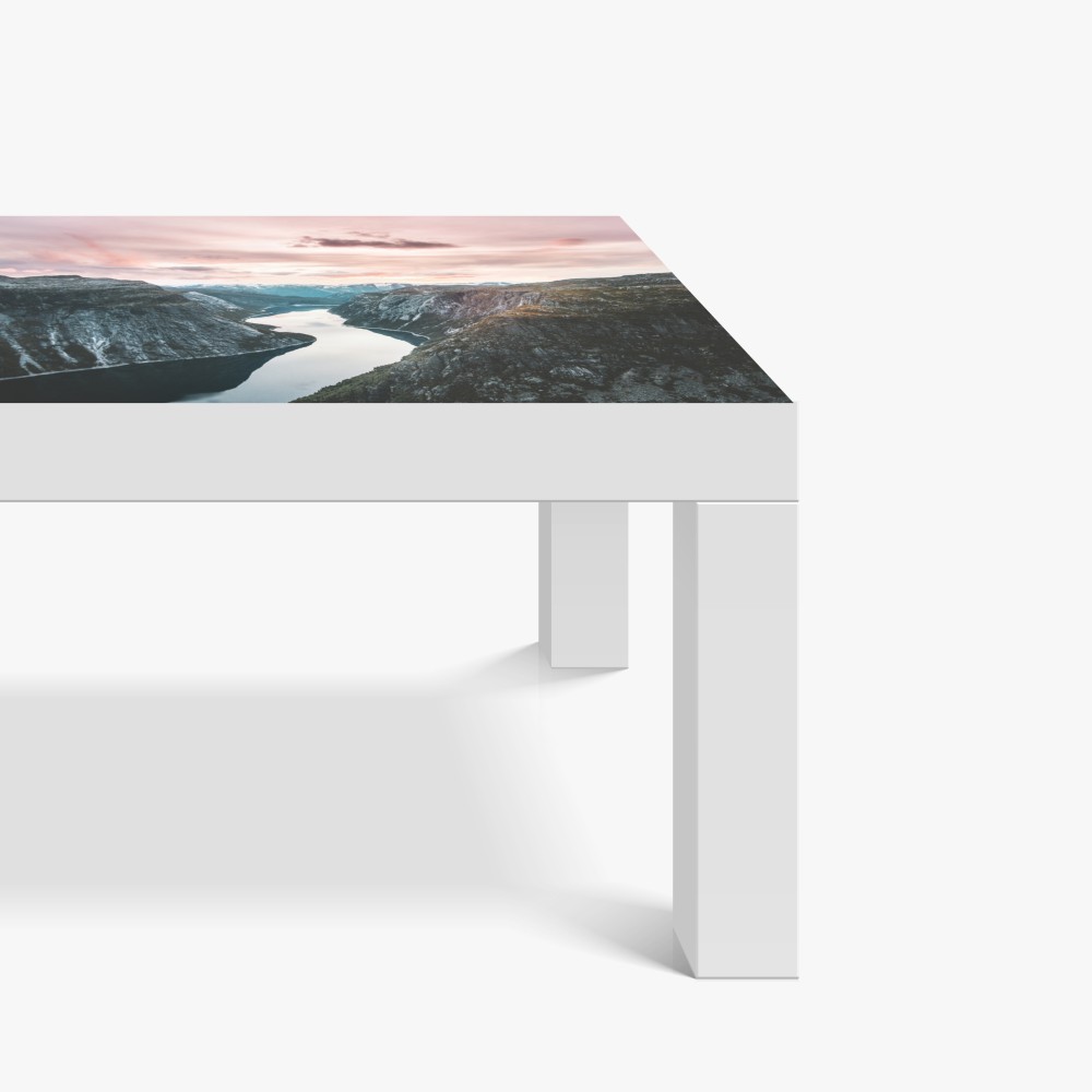 Naklejka na biurko i stół spokojny fiord o zachodzie słońca – Wallissimo® Naklejka na biurko i stół spokojny fiord o zachodzie słońca – Wallissimo®