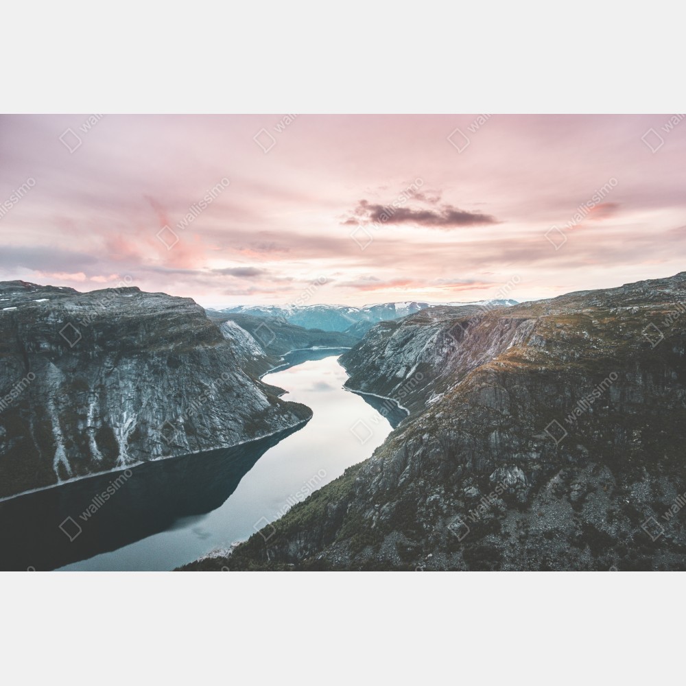 Naklejka na biurko i stół spokojny fiord o zachodzie słońca – Wallissimo® Naklejka na biurko i stół spokojny fiord o zachodzie słońca – Wallissimo®