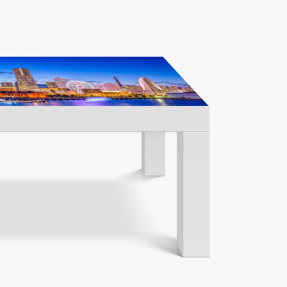 Naklejka na biurko i stół Yokohama panorama miasta o zmierzchu – Wallissimo® Naklejka na biurko i stół Yokohama panorama miasta o zmierzchu – Wallissimo®