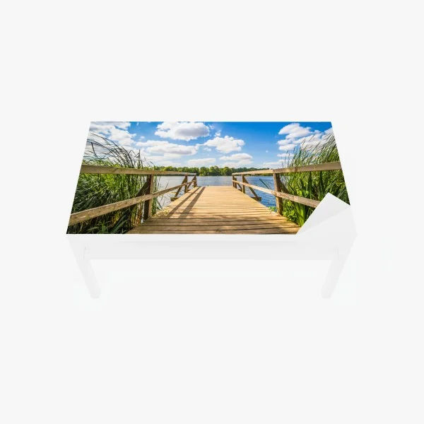 Naklejka na biurko i stół paw wśród gałęzi granatu – Wallissimo®