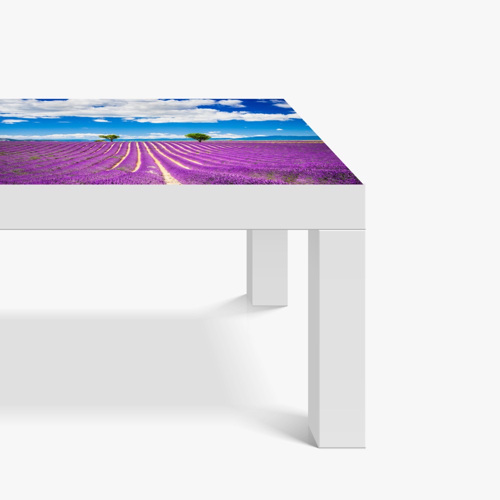 Naklejka na biurko i stół pola lawendy w Prowansji – Wallissimo® Naklejka na biurko i stół pola lawendy w Prowansji – Wallissimo®