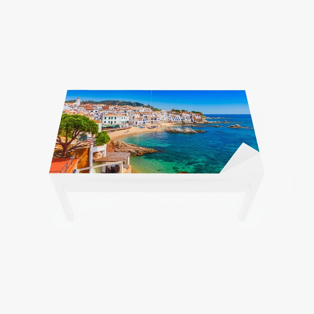 Naklejka na biurko i stół słoneczna śródziemnomorska wioska nad morzem – Wallissimo® Naklejka na biurko i stół słoneczna śródziemnomorska wioska nad morzem – Wallissimo®