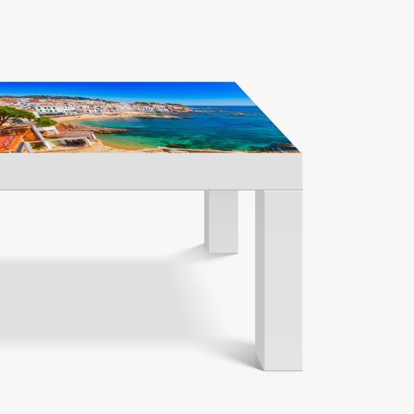 Naklejka na biurko i stół złote tropikalne liście – Wallissimo®