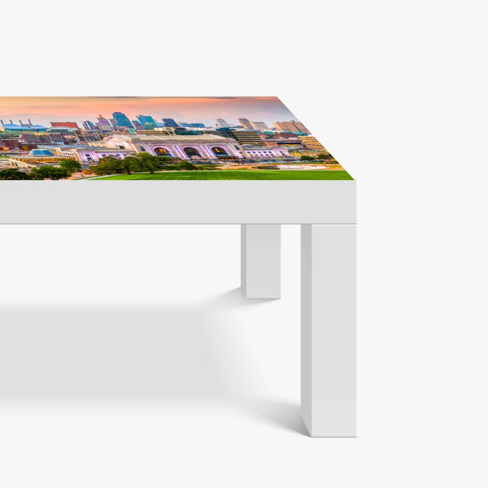 Naklejka na biurko i stół Kansas City panorama o zmierzchu – Wallissimo® Naklejka na biurko i stół Kansas City panorama o zmierzchu – Wallissimo®