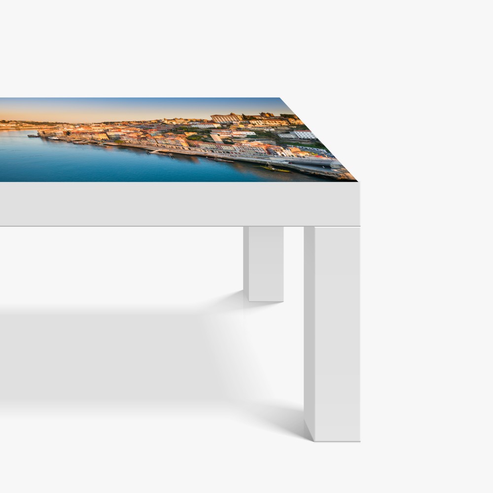 Naklejka na biurko i stół słoneczna panorama nabrzeża Porto o zachodzie słońca – Wallissimo® Naklejka na biurko i stół słoneczna panorama nabrzeża Porto o zachodzie słońca – Wallissimo®