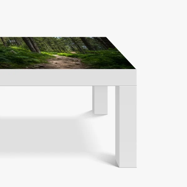 Naklejka na biurko i stół intensywny koralowy wzór kwiatowy na czarnym tle – Wallissimo®