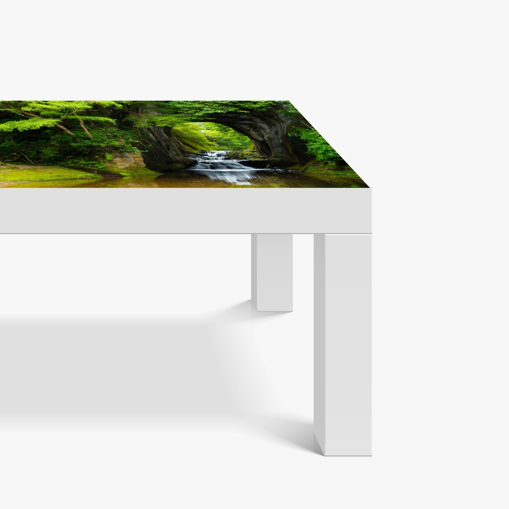 Naklejka na biurko i stół ukryty wodospad w skalnym łuku – Wallissimo® Naklejka na biurko i stół ukryty wodospad w skalnym łuku – Wallissimo®