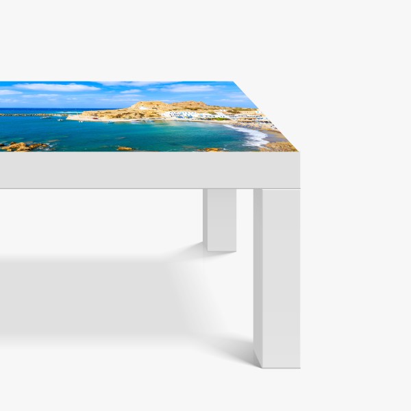 Naklejka na biurko i stół orientalny wzór koi i lotosów w turkusie i złocie – Wallissimo®