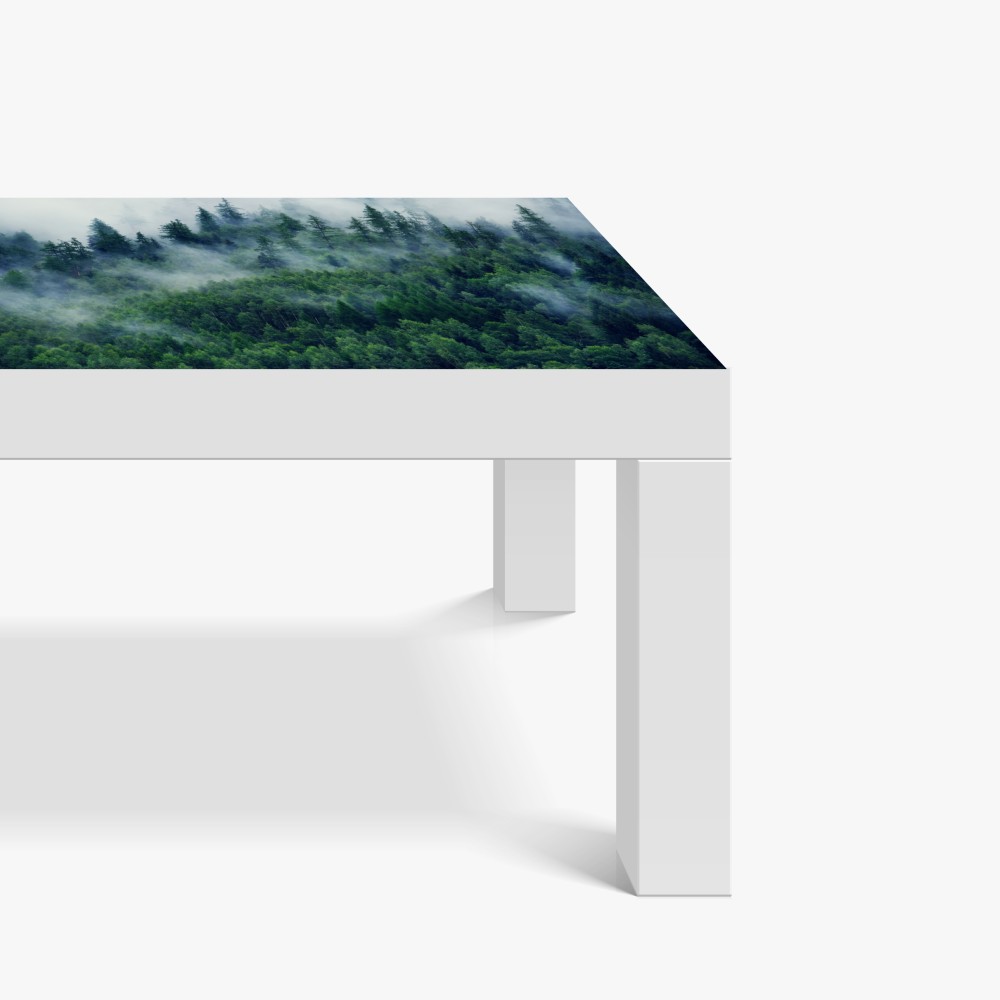 Naklejka na biurko i stół mglisty zielony las – Wallissimo® Naklejka na biurko i stół mglisty zielony las – Wallissimo®