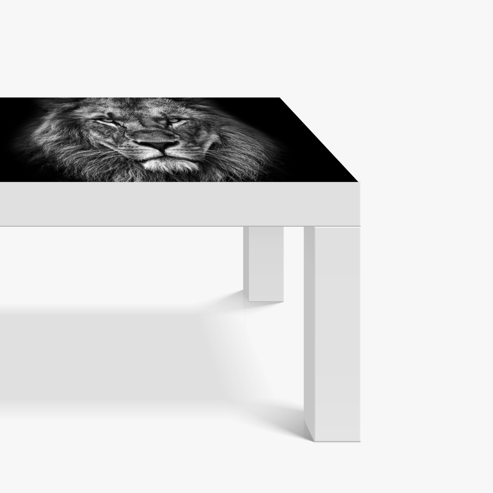 Naklejka na biurko i stół majestatyczny portret lwa w monochromie – Wallissimo® Naklejka na biurko i stół majestatyczny portret lwa w monochromie – Wallissimo®