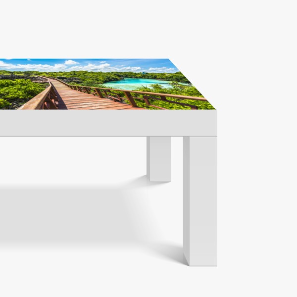 Naklejka na biurko i stół spokojna zielona ścieżka leśna – Wallissimo®