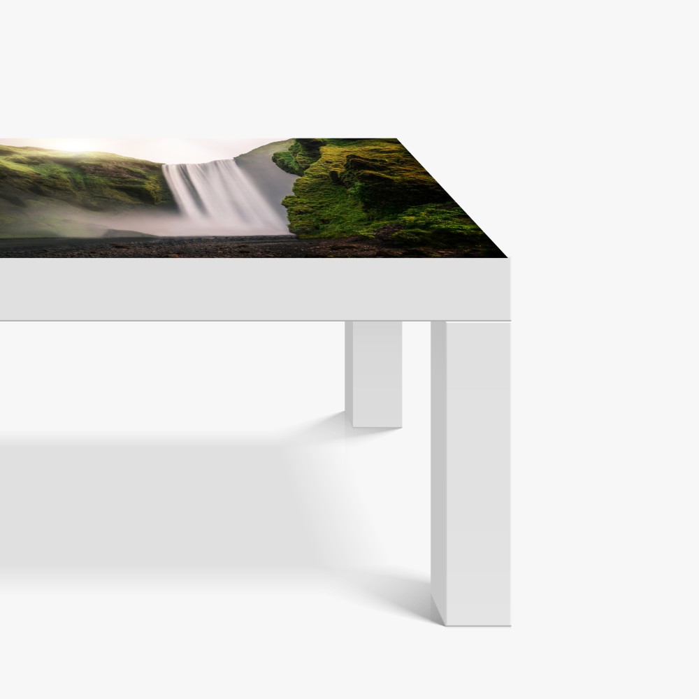 Naklejka na biurko i stół majestatyczny wodospad Skogafoss – Wallissimo® Naklejka na biurko i stół majestatyczny wodospad Skogafoss – Wallissimo®