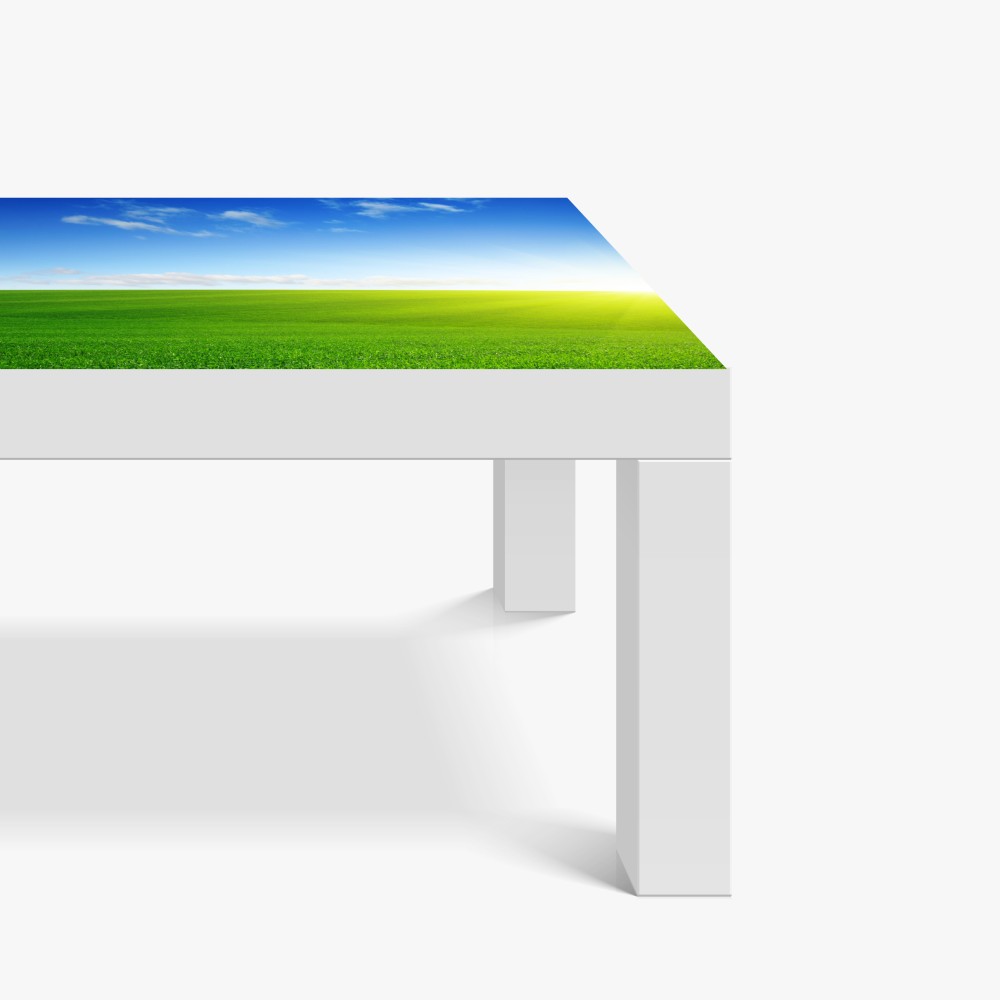 Naklejka na biurko i stół słoneczna zielona łąka o wschodzie – Wallissimo® Naklejka na biurko i stół słoneczna zielona łąka o wschodzie – Wallissimo®