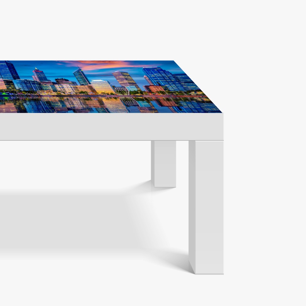 Naklejka na biurko i stół Perth panorama miasta o zachodzie słońca – Wallissimo® Naklejka na biurko i stół Perth panorama miasta o zachodzie słońca – Wallissimo®