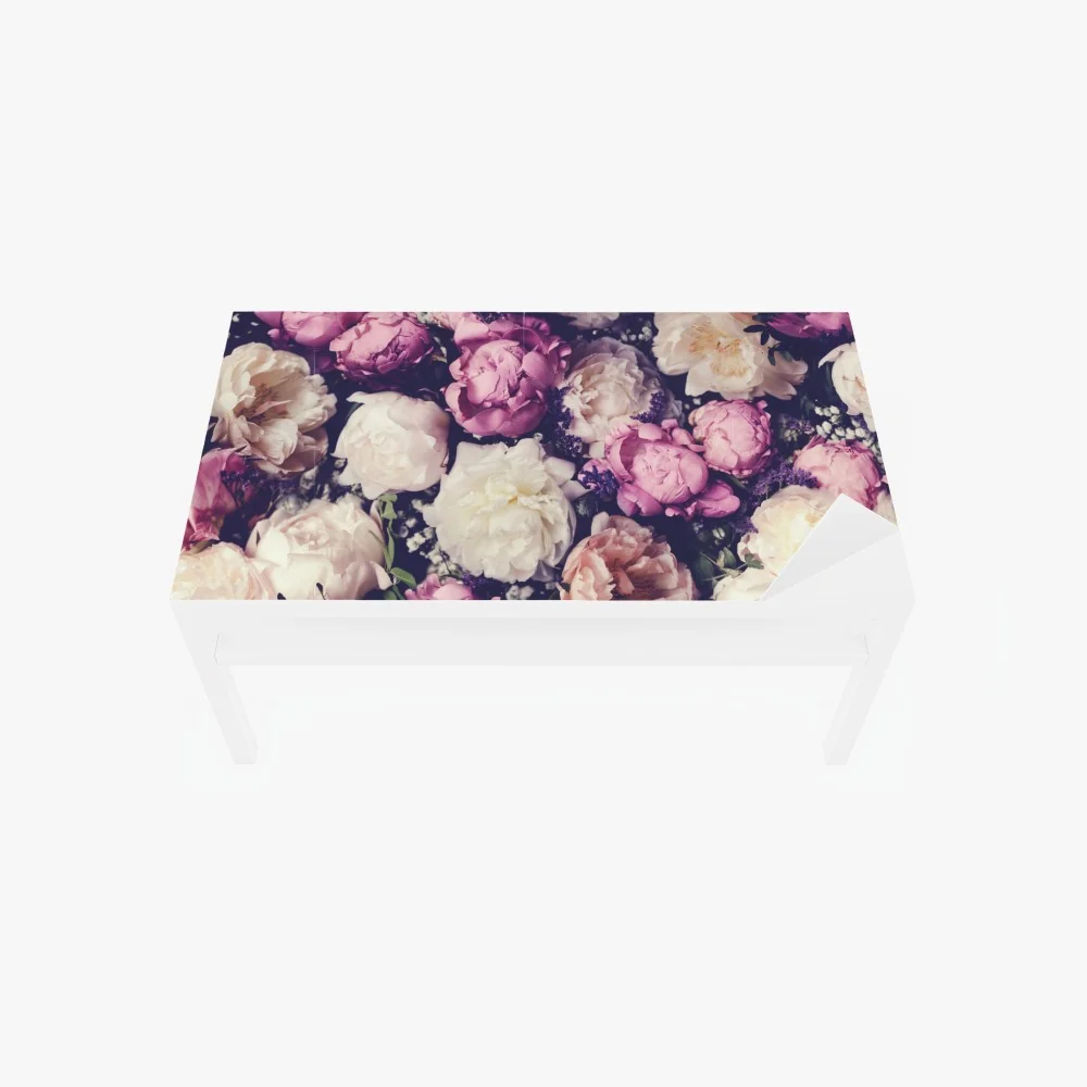 Naklejka na biurko i stół romantyczny bukiet piwonii w pastelowych tonach – Wallissimo® Naklejka na biurko i stół romantyczny bukiet piwonii w pastelowych tonach – Wallissimo®