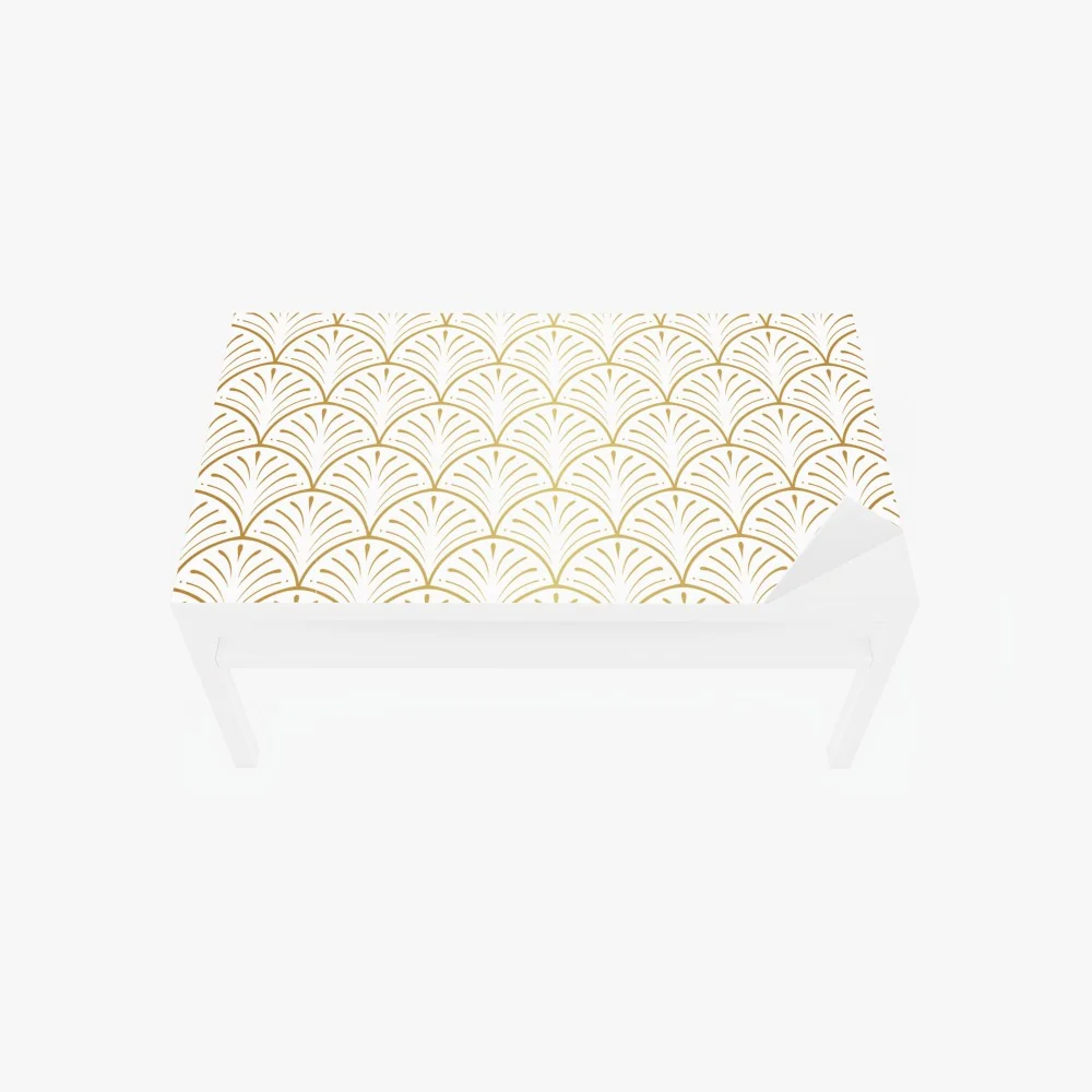 Naklejka na biurko i stół złoty wzór art deco w stylu wachlarza – Wallissimo® Naklejka na biurko i stół złoty wzór art deco w stylu wachlarza – Wallissimo®