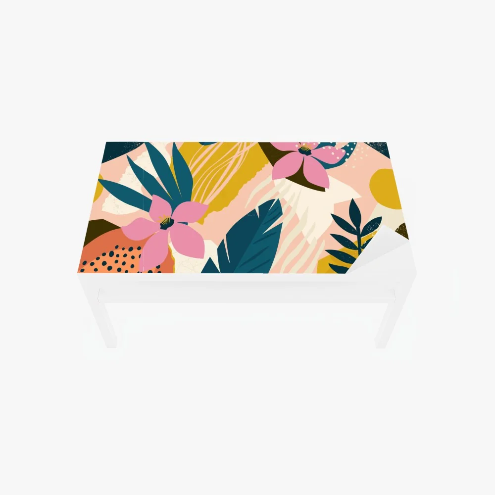 Naklejka na biurko i stół tropikalna abstrakcyjna grafika kwiatowa – Wallissimo® Naklejka na biurko i stół tropikalna abstrakcyjna grafika kwiatowa – Wallissimo®