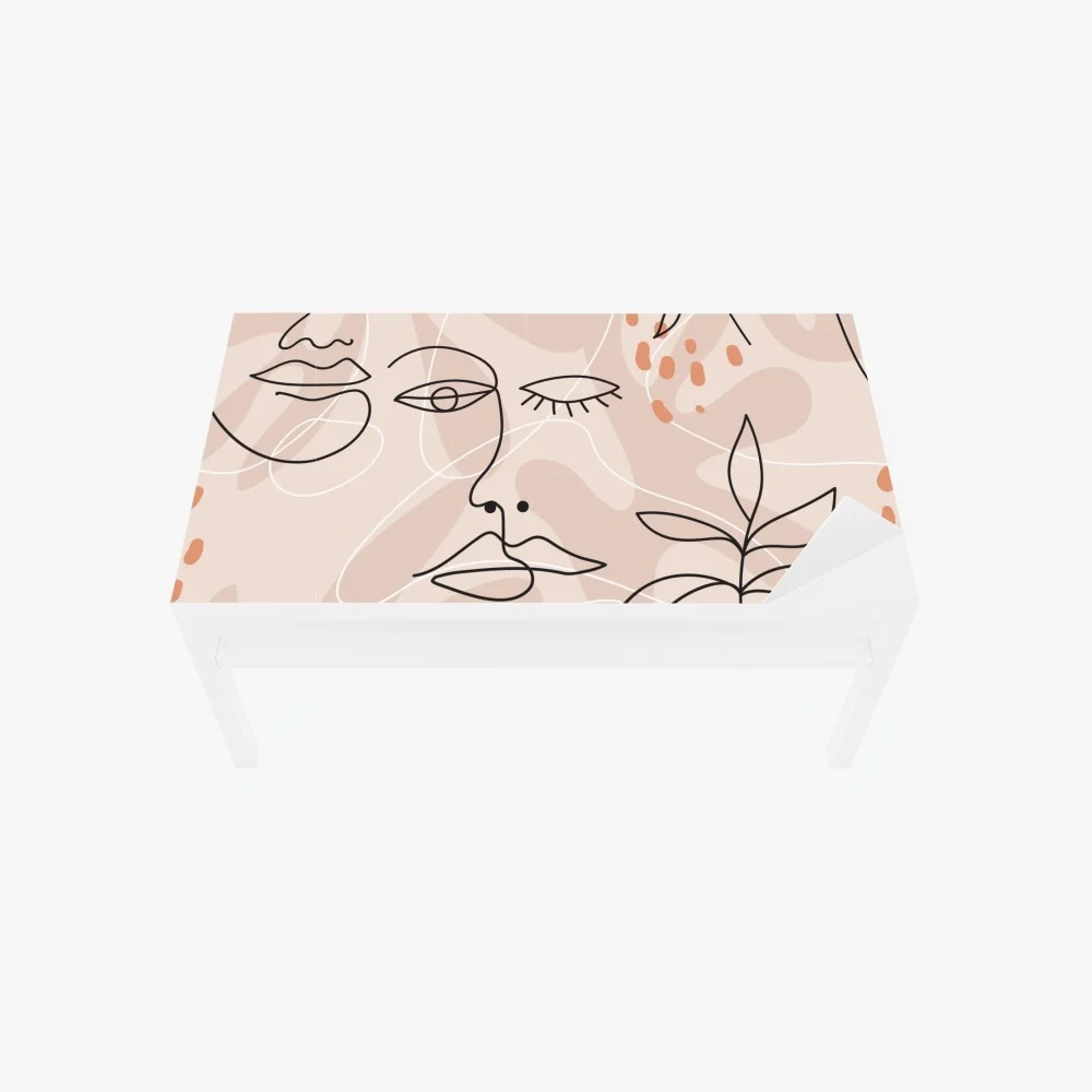 Naklejka na biurko i stół pastelowe szkice twarzy – Wallissimo® Naklejka na biurko i stół pastelowe szkice twarzy – Wallissimo®