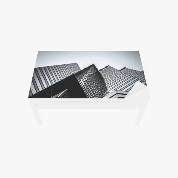 Naklejka na biurko i stół Hongkong budynek komercyjny z bliska