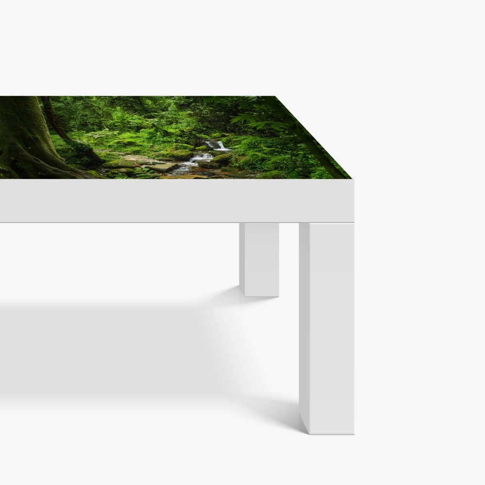 Naklejka na biurko i stół bujny zielony leśny wodospad – Wallissimo® Naklejka na biurko i stół bujny zielony leśny wodospad – Wallissimo®