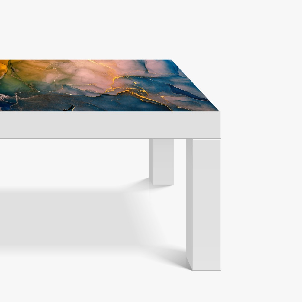 Naklejka na biurko i stół niebiesko-złoty abstrakcyjny marmur – Wallissimo® Naklejka na biurko i stół niebiesko-złoty abstrakcyjny marmur – Wallissimo®