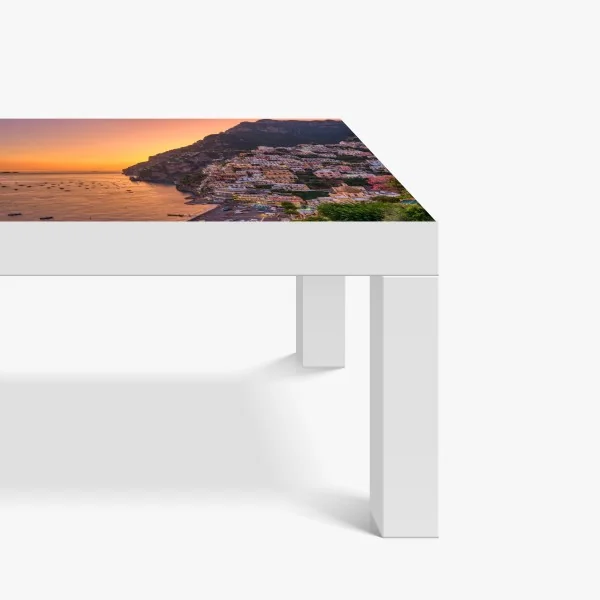 Naklejka na biurko i stół akwarelowe liście eukaliptusa na ciemnym tle – Wallissimo®