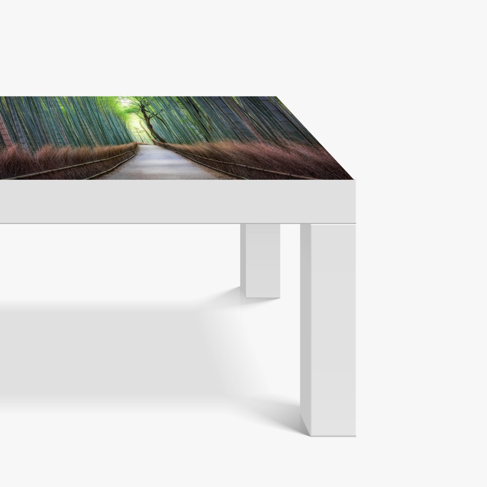 Naklejka na biurko i stół spokojna ścieżka w lesie bambusowym – Wallissimo® Naklejka na biurko i stół spokojna ścieżka w lesie bambusowym – Wallissimo®