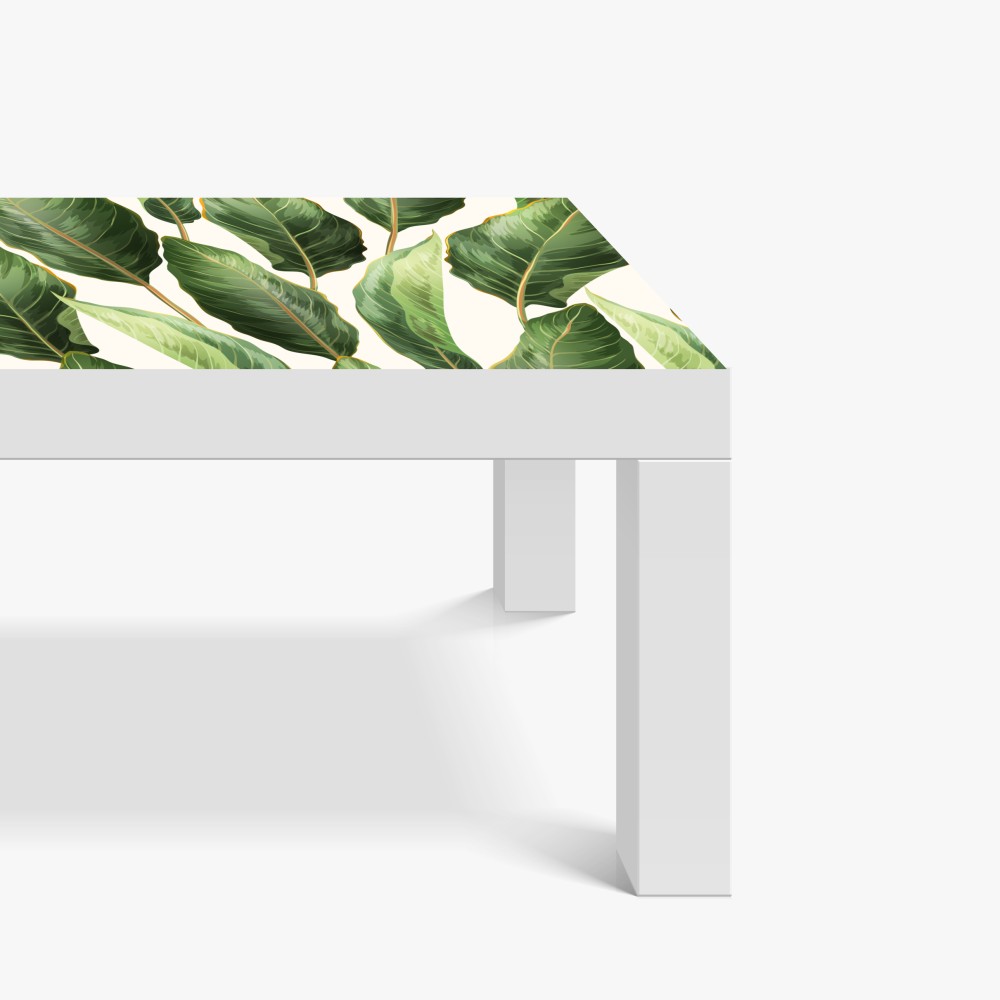 Naklejka na biurko i stół tropikalny wzór z liśćmi bananowca – Wallissimo® Naklejka na biurko i stół tropikalny wzór z liśćmi bananowca – Wallissimo®