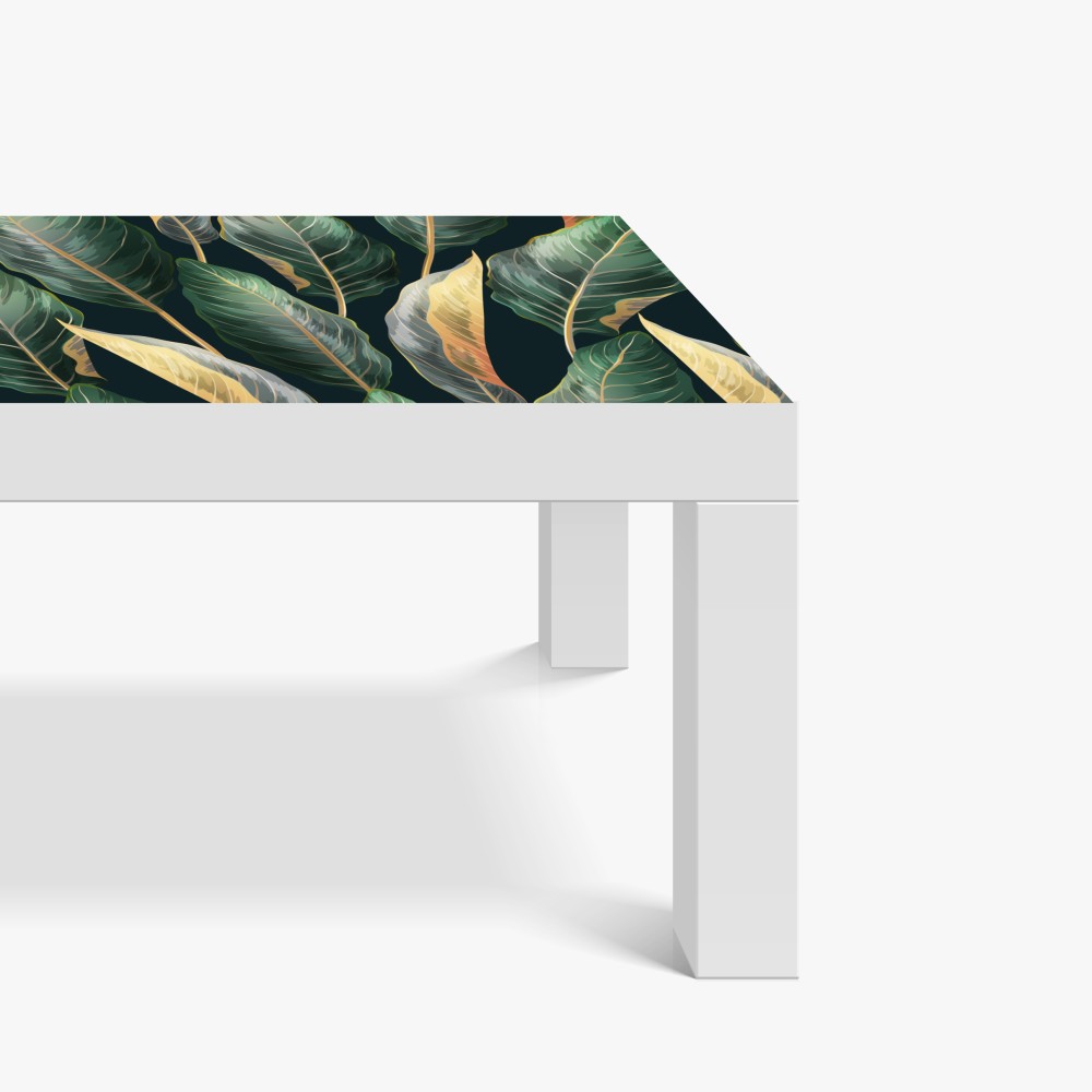 Naklejka na biurko i stół vintage tropikalny wzór z liśćmi – Wallissimo® Naklejka na biurko i stół vintage tropikalny wzór z liśćmi – Wallissimo®