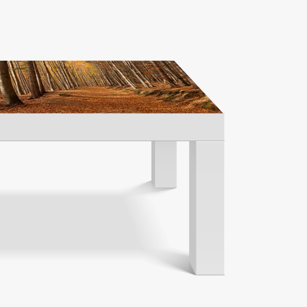 Naklejka na biurko i stół wzór akwarelowy z liśćmi eukaliptusa na ciemnozielonym tle – Wallissimo®