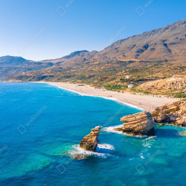 Naklejka na biurko i stół turkusowe wybrzeże panorama plaży – Wallissimo® Naklejka na biurko i stół turkusowe wybrzeże panorama plaży – Wallissimo®