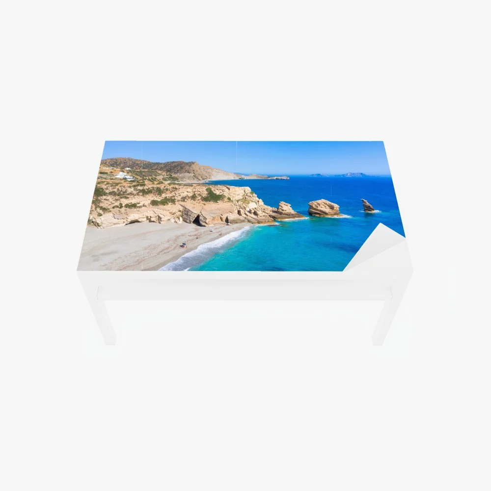 Naklejka na biurko i stół turkusowa nadmorska oaza – Wallissimo® Naklejka na biurko i stół turkusowa nadmorska oaza – Wallissimo®