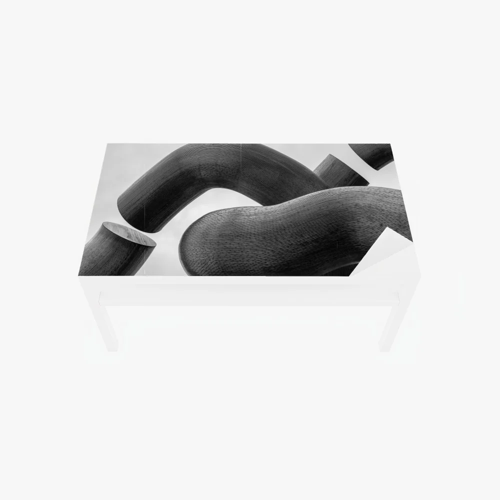 Naklejka na biurko i stół krzywe formy abstrakcyjna rzeźba w odcieniach szarości – Wallissimo® Naklejka na biurko i stół krzywe formy abstrakcyjna rzeźba w odcieniach szarości – Wallissimo®