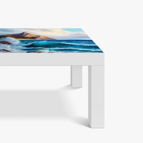 Naklejka na biurko i stół neonowa różowa abstrakcja płynna – Wallissimo®