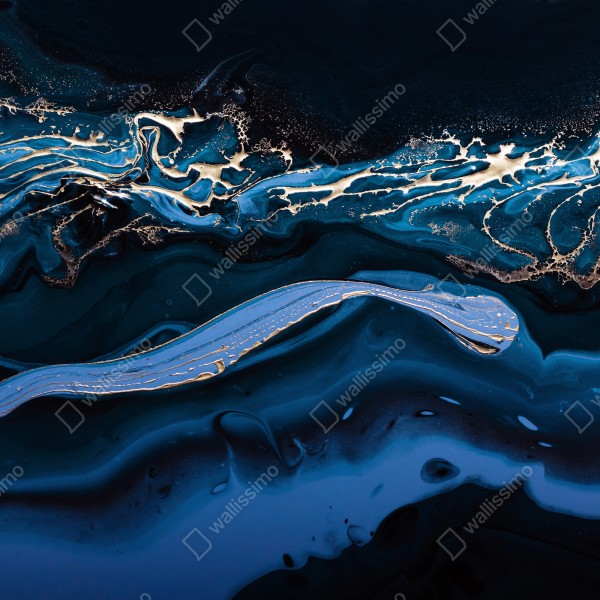 Naklejka na biurko i stół granatowo-złota abstrakcja w ruchu – Wallissimo® Naklejka na biurko i stół granatowo-złota abstrakcja w ruchu – Wallissimo®