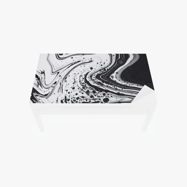 Naklejka na biurko i stół czarno-biała marmurowa abstrakcja