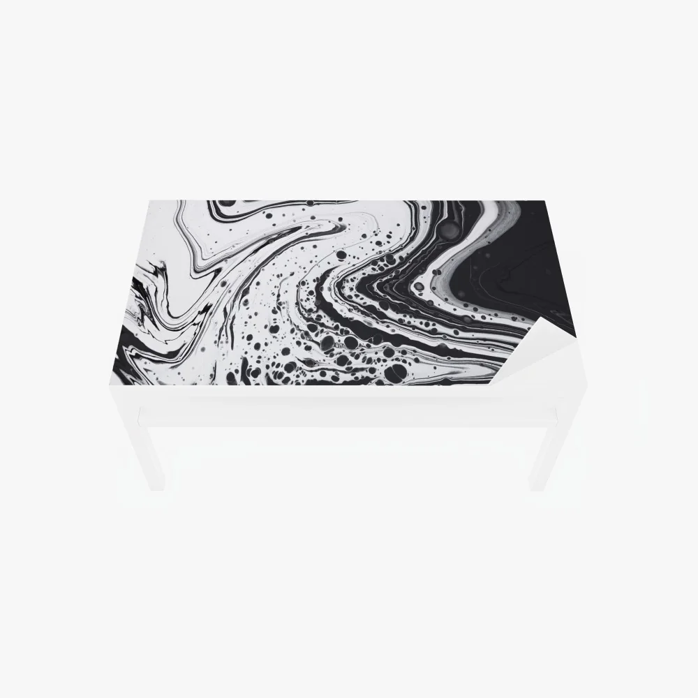 Naklejka na biurko i stół czarno-biała marmurowa abstrakcja – Wallissimo® Naklejka na biurko i stół czarno-biała marmurowa abstrakcja – Wallissimo®