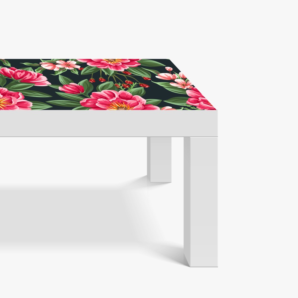 Naklejka na biurko i stół różowy wzór kwiatowy w stylu akwareli na ciemnym tle – Wallissimo® Naklejka na biurko i stół różowy wzór kwiatowy w stylu akwareli na ciemnym tle – Wallissimo®