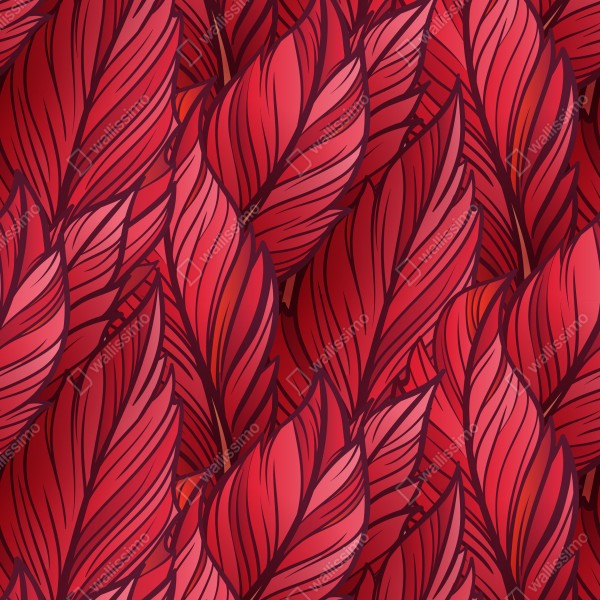 Naklejka na biurko i stół czerwony botaniczny wzór liści – Wallissimo® Naklejka na biurko i stół czerwony botaniczny wzór liści – Wallissimo®
