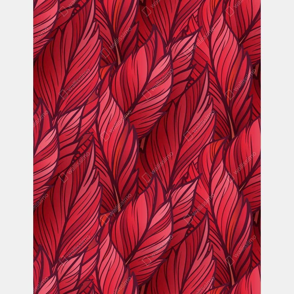 Naklejka na biurko i stół czerwony botaniczny wzór liści – Wallissimo® Naklejka na biurko i stół czerwony botaniczny wzór liści – Wallissimo®