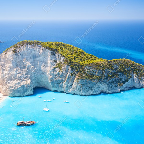 Naklejka na biurko i stół Zatoka Navagio turkusowa zatoka, Zakynthos – Wallissimo® Naklejka na biurko i stół Zatoka Navagio turkusowa zatoka, Zakynthos – Wallissimo®
