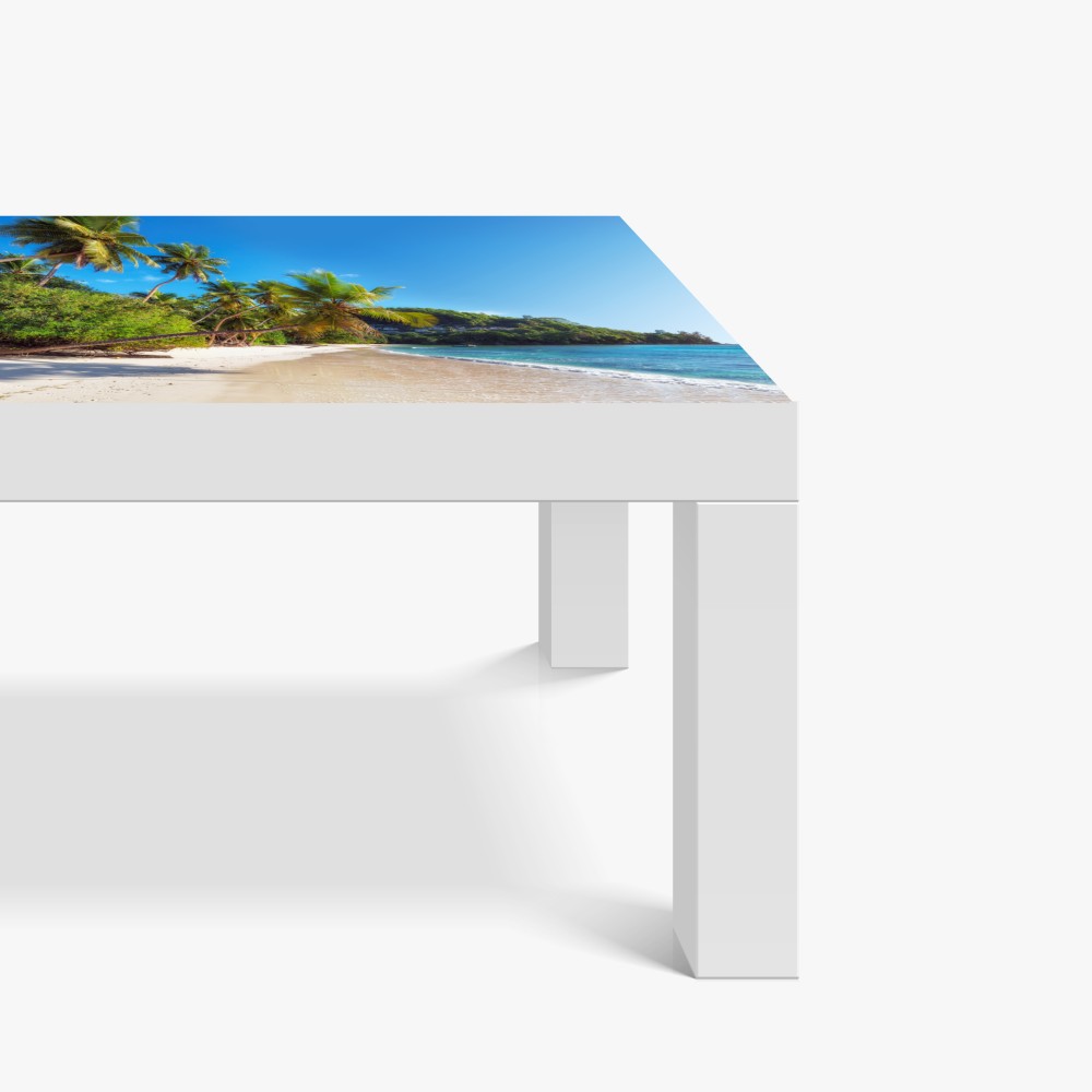 Naklejka na biurko i stół tropikalna plaża z palmami – Wallissimo® Naklejka na biurko i stół tropikalna plaża z palmami – Wallissimo®