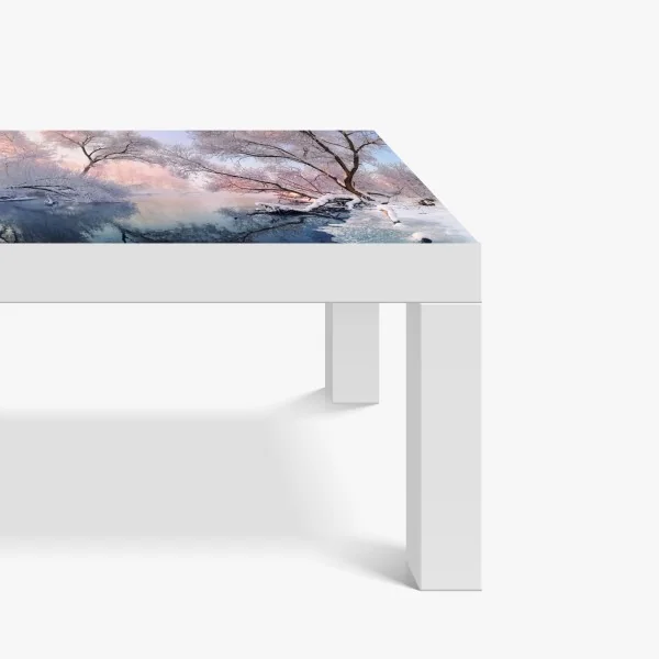 Naklejka na biurko i stół biały trójwymiarowy geometryczny wzór low-poly – Wallissimo®