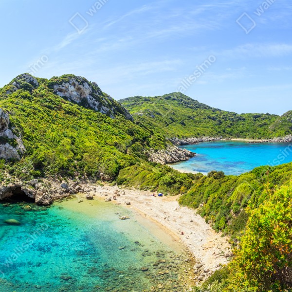 Naklejka na biurko i stół turkusowa zatoka na wyspie – Wallissimo® Naklejka na biurko i stół turkusowa zatoka na wyspie – Wallissimo®