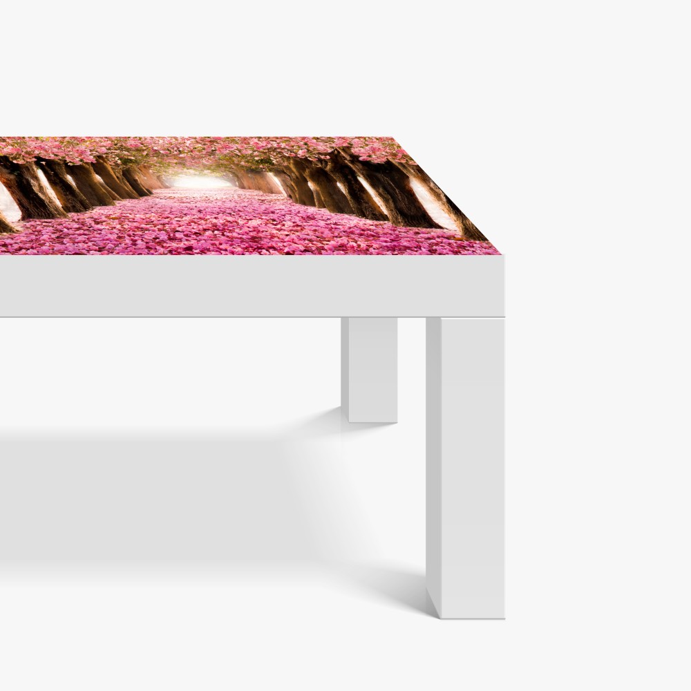 Naklejka na biurko i stół różowa aleja kwiatów wiśni – Wallissimo® Naklejka na biurko i stół różowa aleja kwiatów wiśni – Wallissimo®