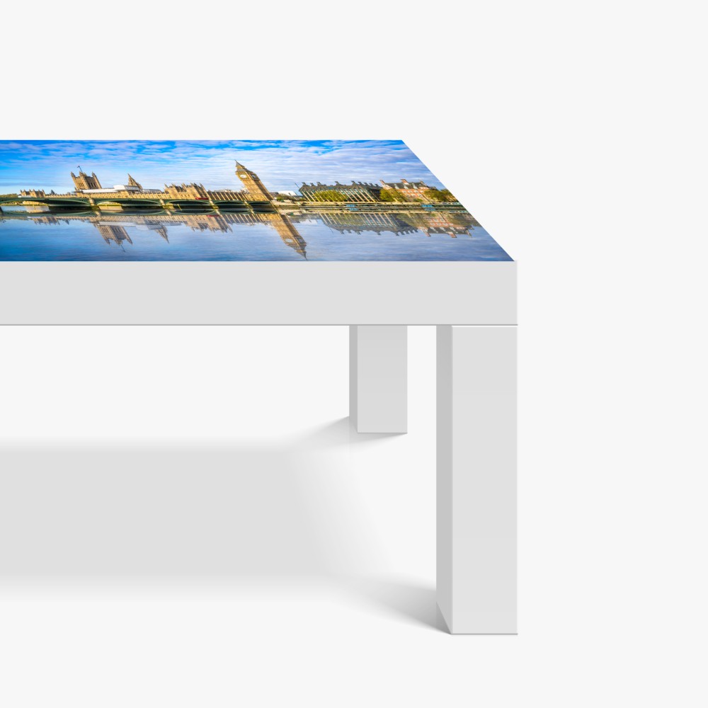 Naklejka na biurko i stół Londyn panorama nad rzeką z odbiciem – Wallissimo® Naklejka na biurko i stół Londyn panorama nad rzeką z odbiciem – Wallissimo®
