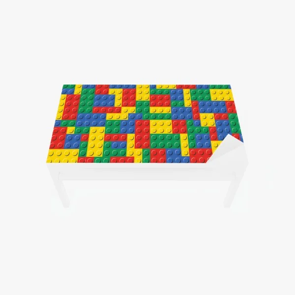 Naklejka na biurko i stół kolorowy wzór klocków konstrukcyjnych