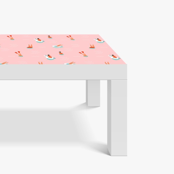 Naklejka na biurko i stół pastelowy pop-artowy portret piękna – Wallissimo®