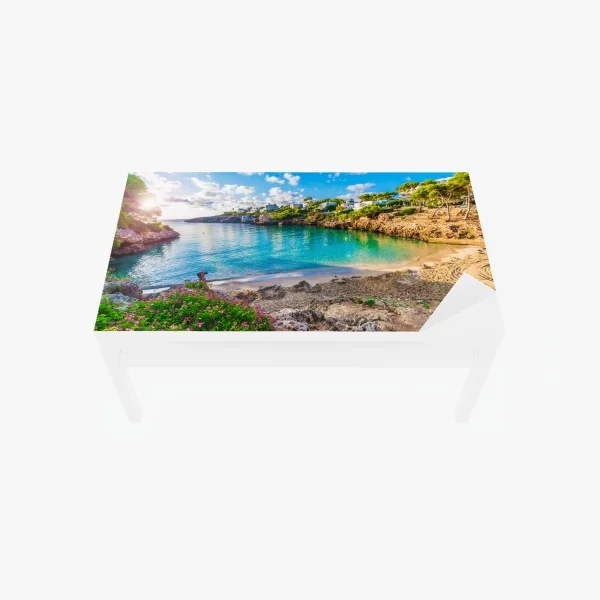 Naklejka na biurko i stół delikatny tropikalny motyw hibiskusa – Wallissimo®